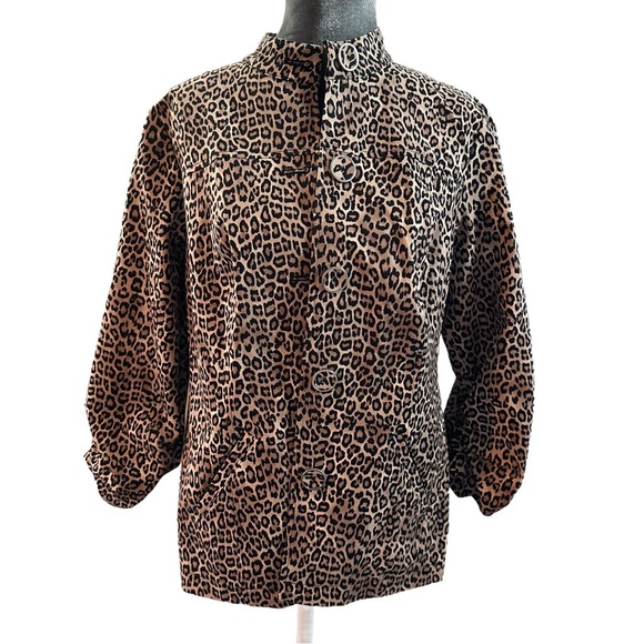 Chico's Jackets & Blazers - Chico’s Leopard Print Button-Up Jacket – Chico Size 0